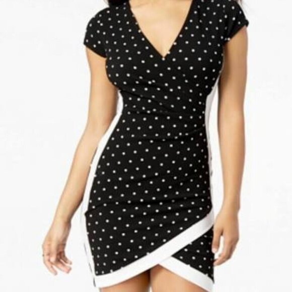 Crave Fame Dresses & Skirts - Vintage Inspired Polka Dot Stretch Wrap Dress SZ XL